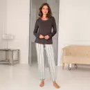 Lady Avenue - Bamboo Flannel Pyjamas, Deer/Rose Stripes Lady Avenue - Bamboo Flannel Pyjamas, Deer/Rose Stripes
