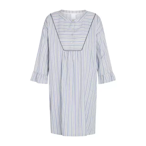 Nora Natkjole Lang Ærme, Faded Denim Stripe