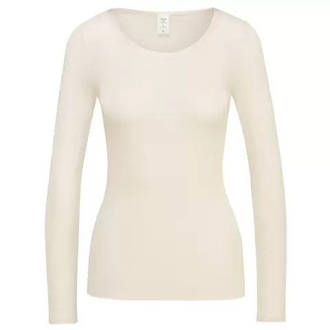 True Confidence Uld/Silke Langærmet, Råhvid