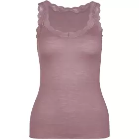 Richesse Lace Tank Top, Uld/Silke, Elderberry