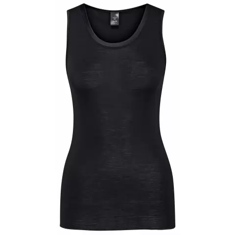 Uld/Silke Bred Strop, Sort