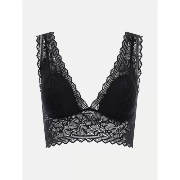 Femilet - Floral Touch Top M/Foer, Black