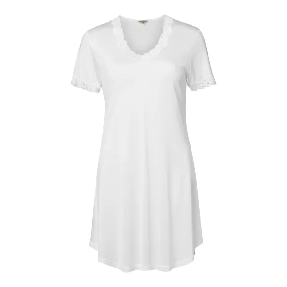 Lady Avenue - Silk Jersey Natkjole, Off-White