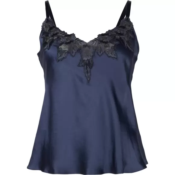 Lady Avenue - Pure Silke Top Med Blonde, Indigo Lady Avenue - Pure Silke Top Med Blonde, Indigo