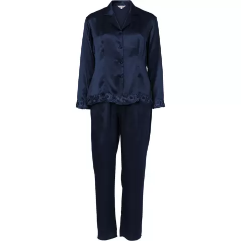 Pure Silk Pyjamas, Indigo