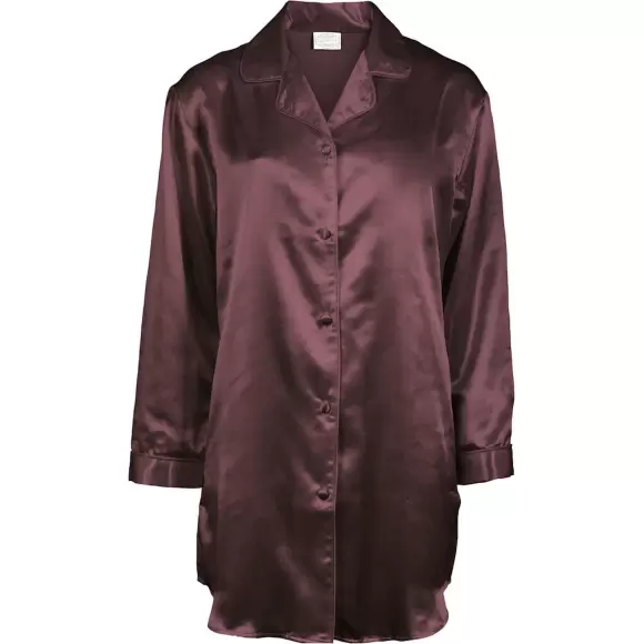 Lady Avenue - Satin Nightshirt, Italian Plum Lady Avenue - Satin Nightshirt, Italian Plum