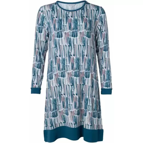 Bamboo Natkjole Lang Ærme, Petrol Art