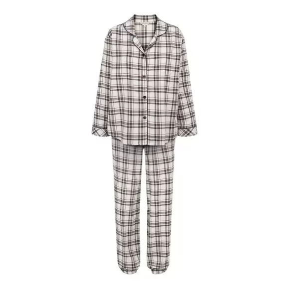 Lady Avenue - Cotton Flannel Pyjamas, Deer/Rose Checks Lady Avenue - Cotton Flannel Pyjamas, Deer/Rose Checks