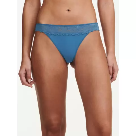 Floral Touch Tanga, Jeans Blue