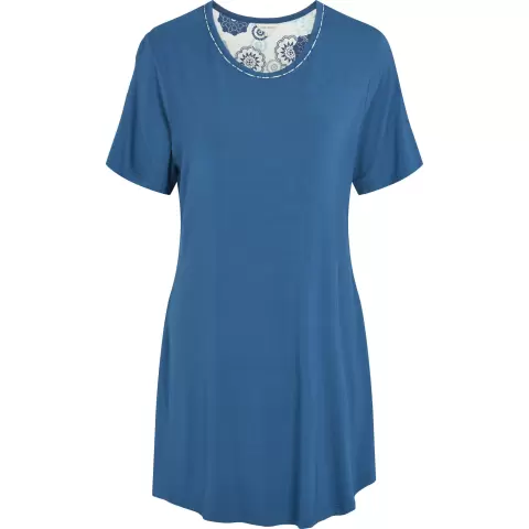 Bambus Natkjole Kort Ærme, Royal Blue