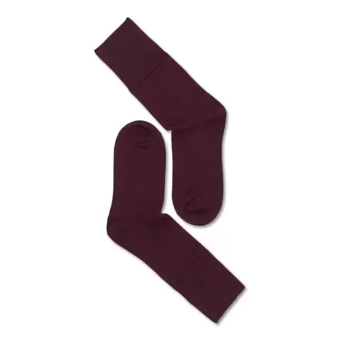 Fine Wool Ankelstrømpe, Burgundy