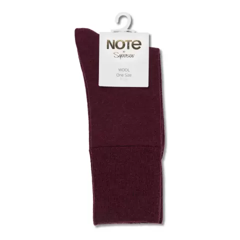 Fine Wool Ankelstrømpe, Burgundy Fine Wool Ankelstrømpe, Burgundy