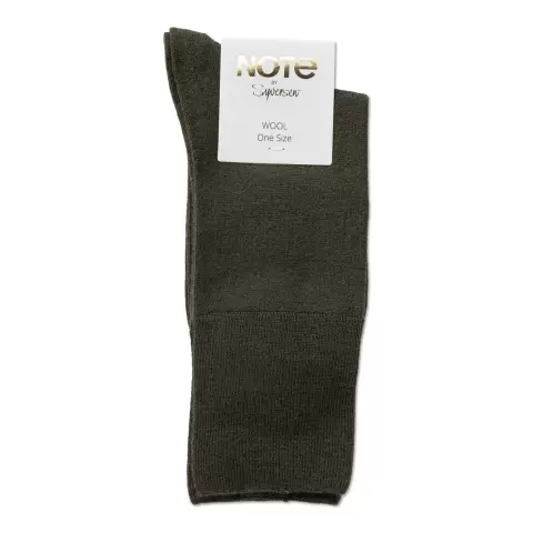 Fine Wool Ankelstrømpe, Olive Fine Wool Ankelstrømpe, Olive