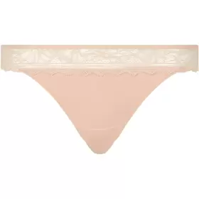 Floral Touch Tanga, Golden Beige
