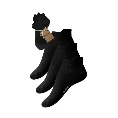 Bamboo Sneaker 3-Pak, Black