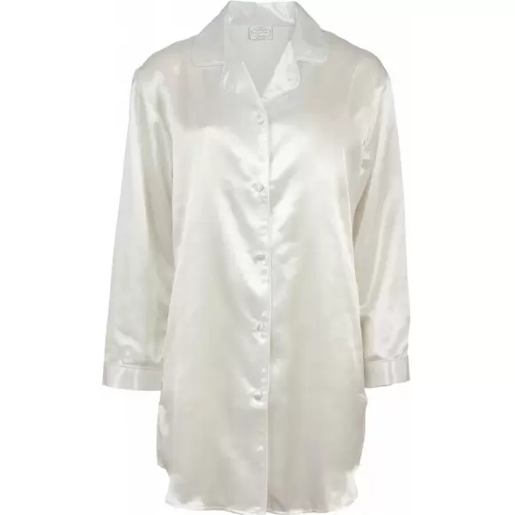 Lady Avenue - Satin Nightshirt, Off White Lady Avenue - Satin Nightshirt, Off White