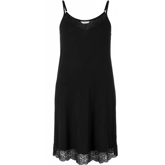 Wiki - Bamboo Underkjole Med Blonde, Black Wiki - Bamboo Underkjole Med Blonde, Black