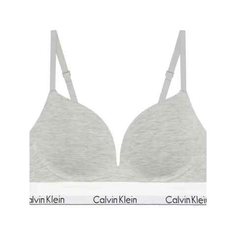 Push-Up Plunge Bralette, Grey Heather