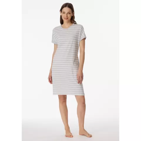 Natkjole Kort Ærme, Silver Grey