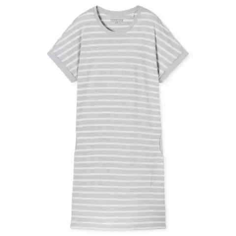 Natkjole Kort Ærme, Silver Grey