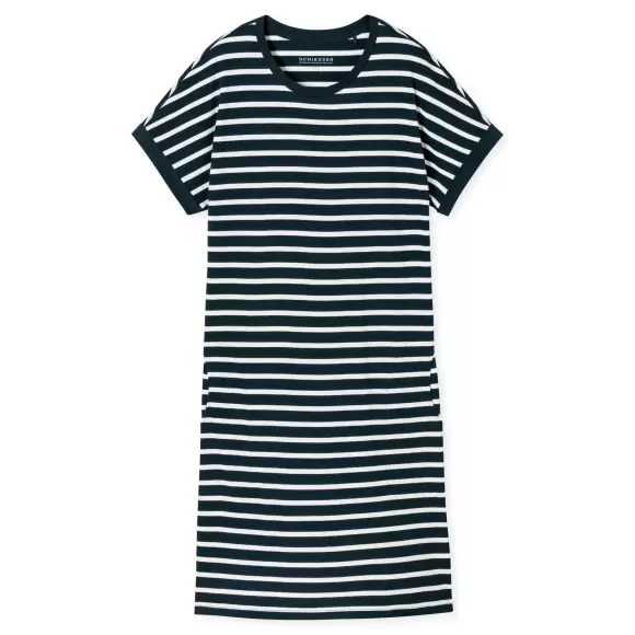 Schiesser - Natkjole Kort Ærme, Nightblue