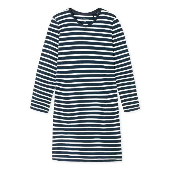 Schiesser - Natkjole Lang Ærme, Nightblue