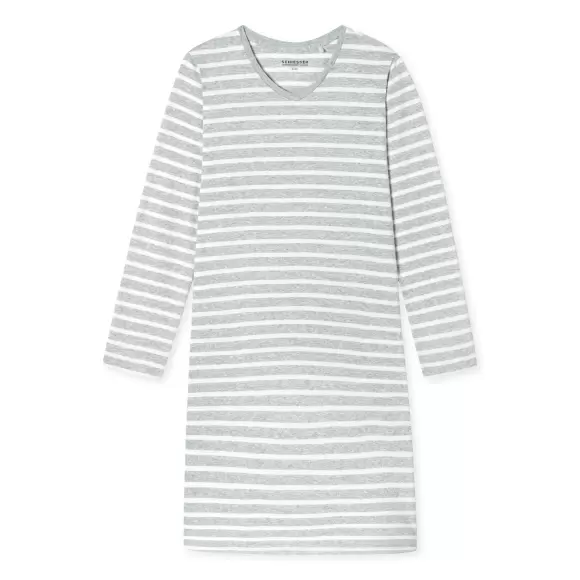 Schiesser - Natkjole Lang Ærme, Silver Grey