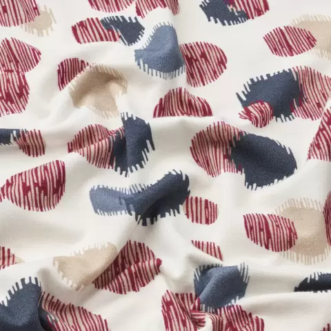 Bambus Natkjole Med Korte Ærmer, Blue/Red