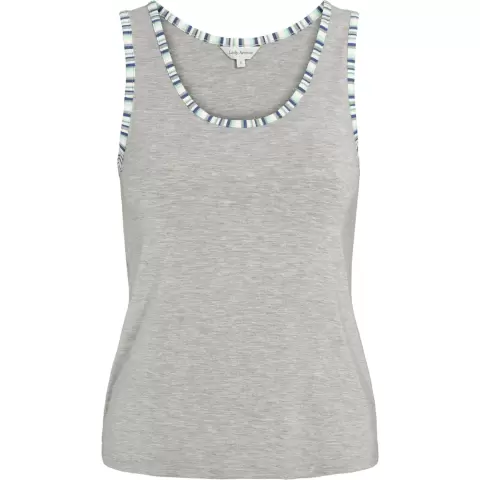 Bamboo Top og Shorts Sæt, Blue/Grey Stripe