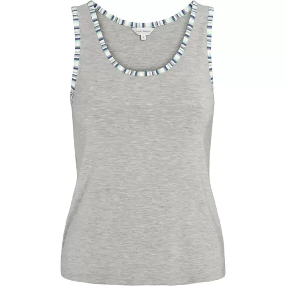 Wiki - Bamboo Top og Shorts Sæt, Blue/Grey Stripe