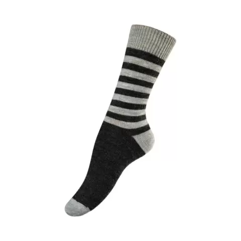 Alpaka Uldstrømpe, Antracite/Grå
