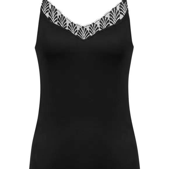 Mey - Emotion Top Small Strop Med Blonde, Sort Mey - Emotion Top Small Strop Med Blonde, Sort