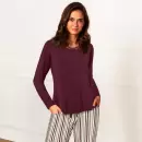 Wiki - Bambus Pyjamas Lang Ærme, Plum