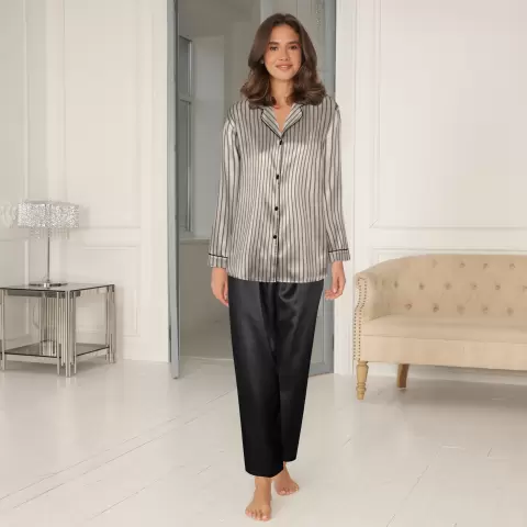 Satin Pyjamas, Black/Moon