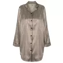 Lady Avenue - Satin Natskjorte, Black/Moon