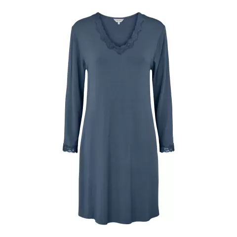 Bambus Natkjole, Denim Blue