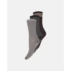 3-Pak Bambus Ankelstrømper, Multicolor
