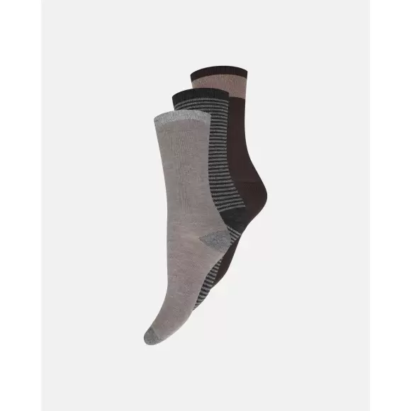 Decoy - 3-Pak Bambus Ankelstrømper, Multicolor