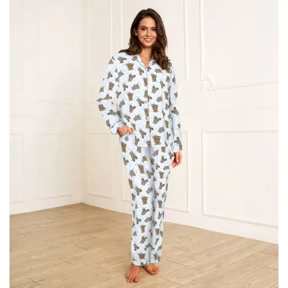 Wiki - Cotton Flannel Pyjamas, Blue Teddy Wiki - Cotton Flannel Pyjamas, Blue Teddy