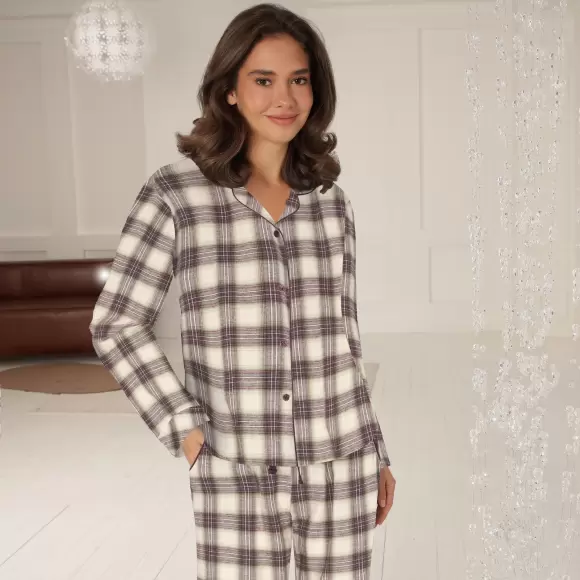 Wiki - Cotton Flannel Pyjamas, Plum/Vintage Wiki - Cotton Flannel Pyjamas, Plum/Vintage