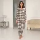 Lady Avenue - Cotton Flannel Pyjamas, Plum/Vintage