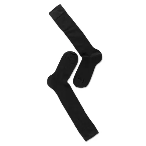Knæstrømpe Uld, Black