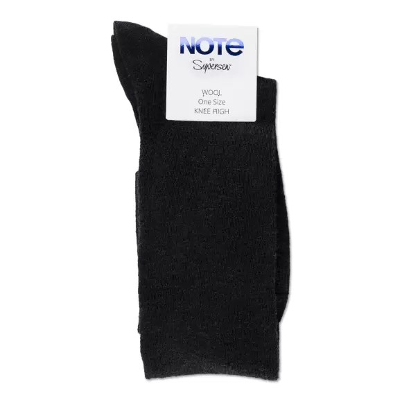 NOTE - Knæstrømpe Uld, Black NOTE - Knæstrømpe Uld, Black