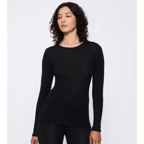 Beauty Layers Langærmet Uld, Black
