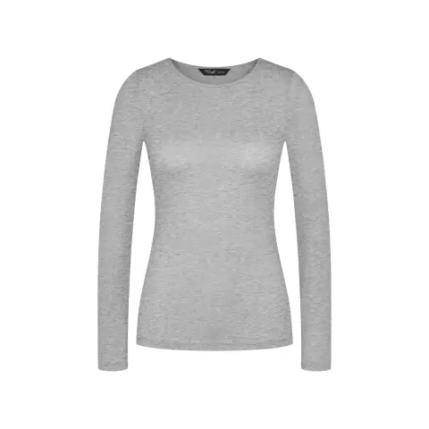Beauty Layers Langærmet Uld, Medium Grey