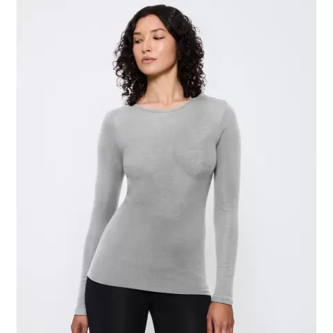 Beauty Layers Langærmet Uld, Medium Grey