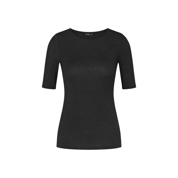 Triumph - Beauty Layers T-Shirt Uld, Black Triumph - Beauty Layers T-Shirt Uld, Black