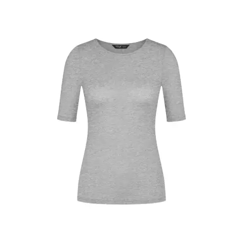 Beauty Layers T-Shirt Uld, Medium Grey