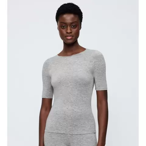 Beauty Layers T-Shirt Uld, Medium Grey