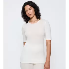 Beauty Layers T-Shirt Uld, Ecru White Beauty Layers T-Shirt Uld, Ecru White